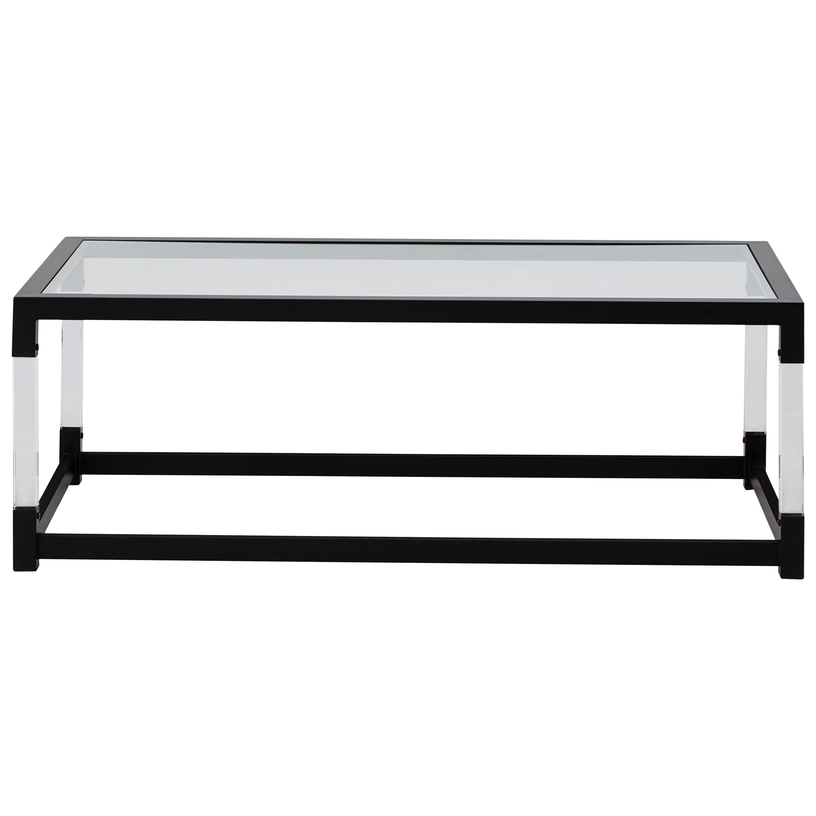 Signature Design by Ashley Nallynx Metal/Acrylic Coffee Table with Glass Top Royal Furniture